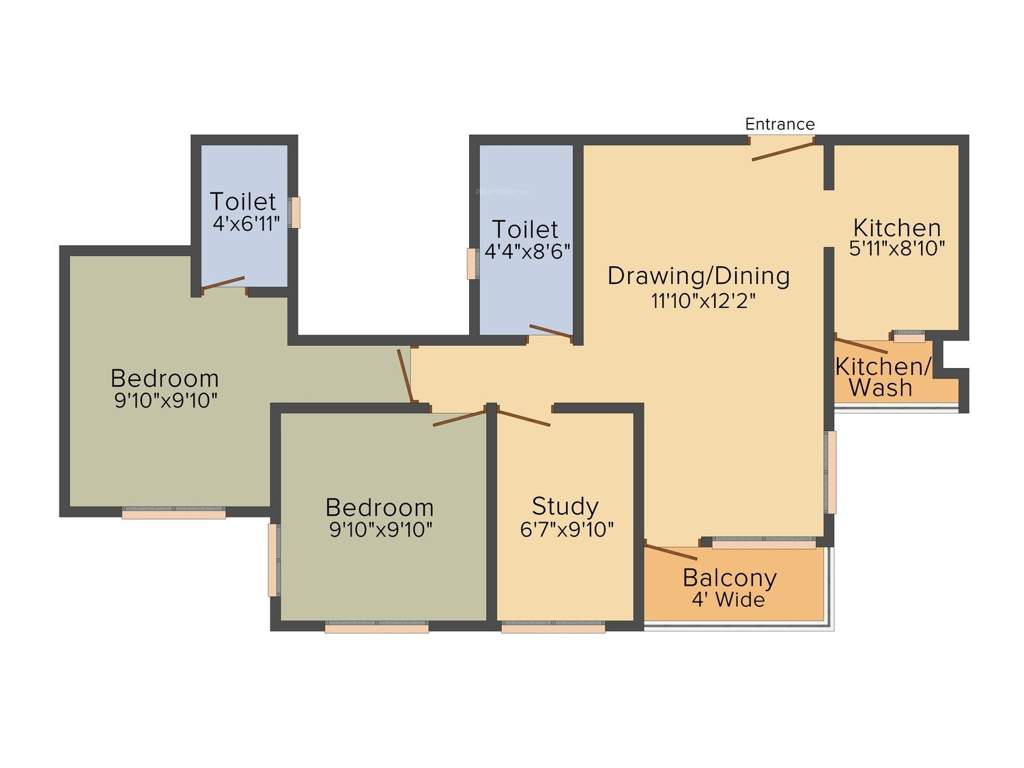 Chitra River Breeze (2BHK+2T (988 sq ft) 988 sq ft)