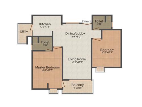 Astrum Grandview (2BHK+2T (1,200 sq ft) 1200 sq ft)