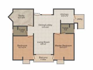 Astrum Grandview (2BHK+2T (1,308 sq ft) + Study Room 1308 sq ft)