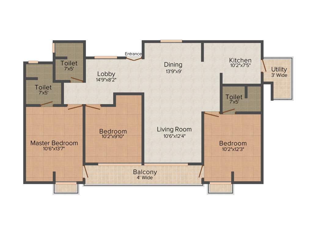 Astrum Grandview (3BHK+3T (1,500 sq ft) 1500 sq ft)