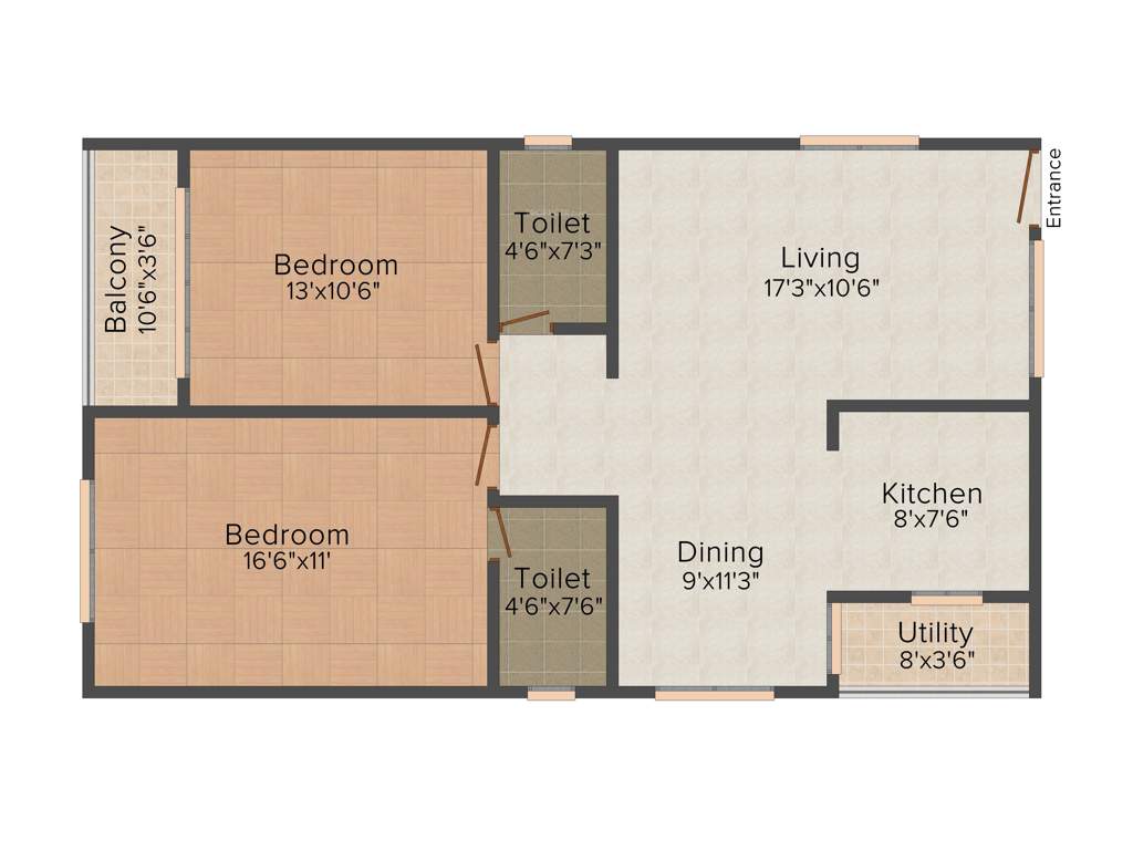 Meva Lake View Residency (2BHK+2T (1,120 sq ft) 1120 sq ft)
