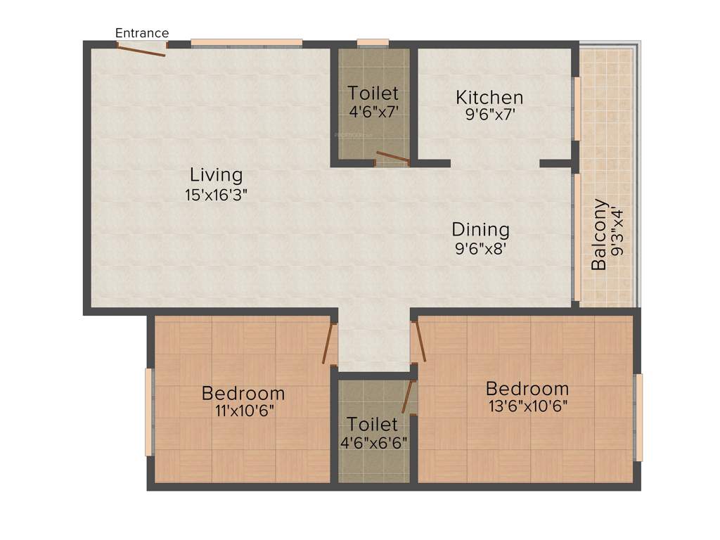 Meva Lake View Residency (2BHK+2T (1,265 sq ft) 1265 sq ft)