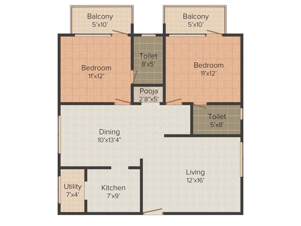 Sraddha White Cliff (2BHK+2T (1,200 sq ft) 1200 sq ft)