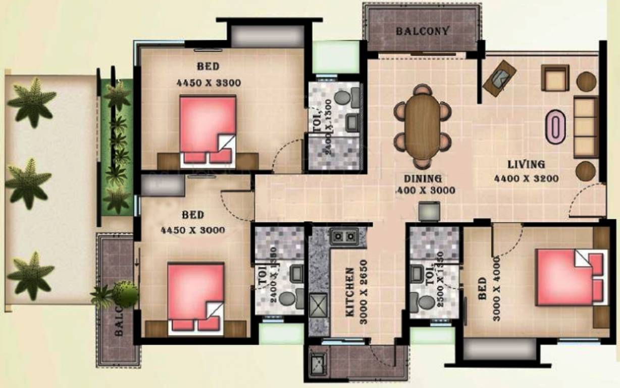 Celebrity Hexagon (3BHK+3T (1,512 sq ft) 1512 sq ft)