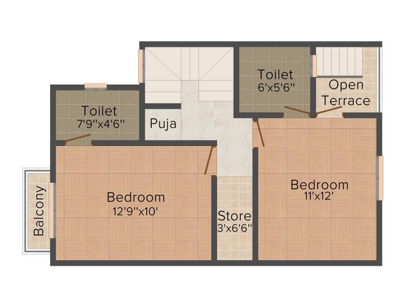 Ananta Shubh Labh (3BHK+3T (1,125 sq ft) + Pooja Room 1125 sq ft)