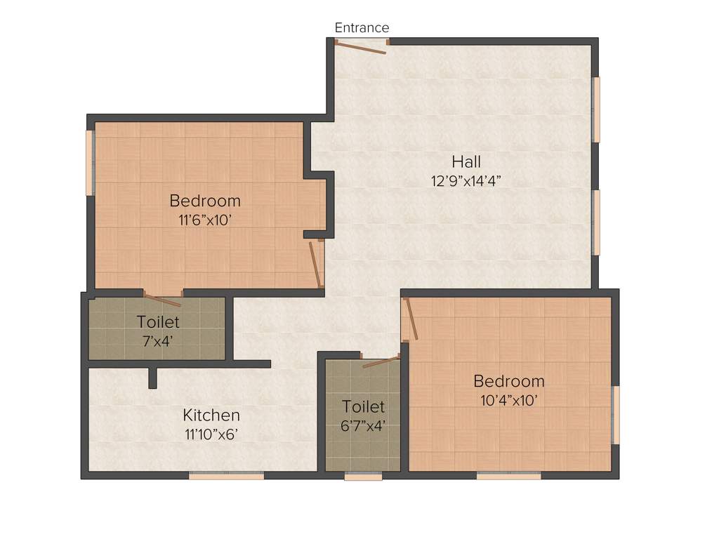 Sarvajith Royal Spring (2BHK+2T (808 sq ft) 808 sq ft)
