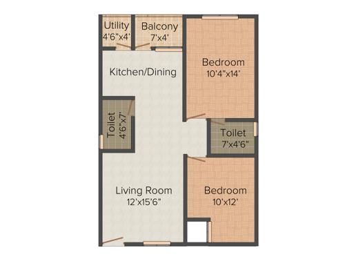 Mega Dream Home (2BHK+2T (1,000 sq ft) 1000 sq ft)