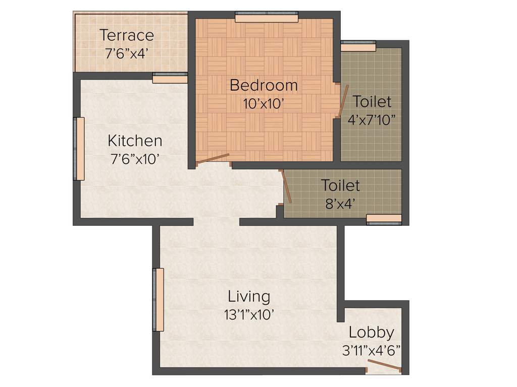 Vastukalp Utkarsh (1BHK+2T (570 sq ft) 570 sq ft)
