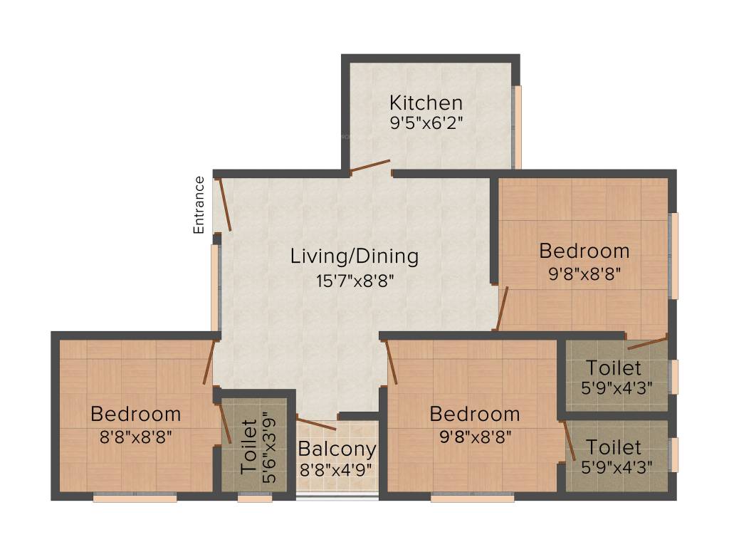 MYS Highland (3BHK+3T (900 sq ft) 900 sq ft) MYS Highland (3BHK+3T (900 sq ft) 900 sq ft)