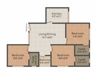 MYS Highland (3BHK+3T (900 sq ft) 900 sq ft) MYS Highland (3BHK+3T (900 sq ft) 900 sq ft)