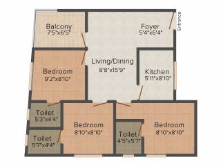 MYS Highland (3BHK+3T (950 sq ft) 950 sq ft) MYS Highland (3BHK+3T (950 sq ft) 950 sq ft)