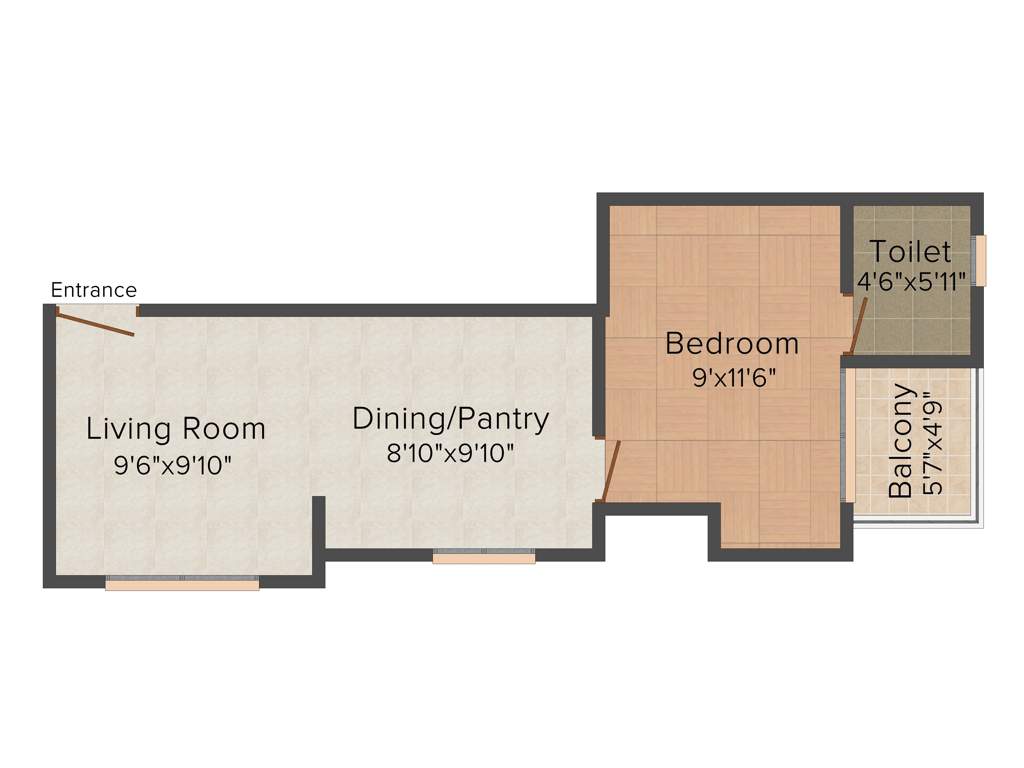 Jewel Radius (1BHK+1T (524 sq ft) 524 sq ft)