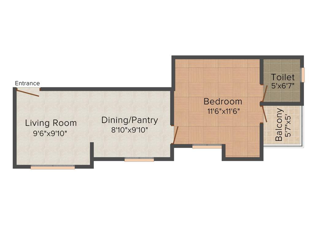 Jewel Radius (1BHK+1T (576 sq ft) 576 sq ft)