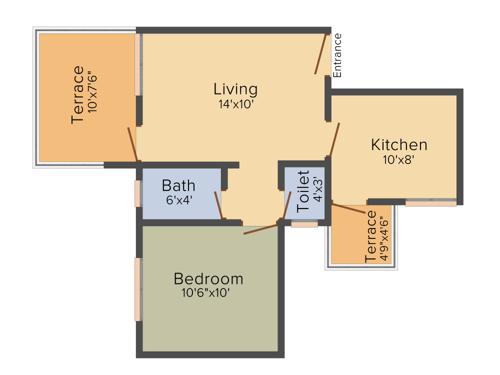 Raghvendra Akashvedh (1BHK+1T (634 sq ft) 634 sq ft)