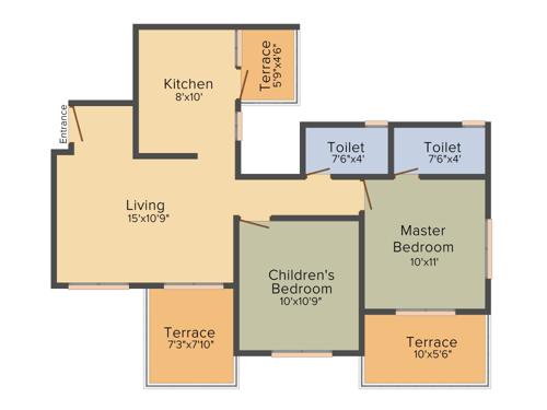 Raghvendra Akashvedh (2BHK+2T (943 sq ft) 943 sq ft)