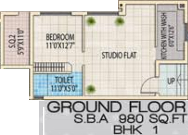 Sandhu Ekam Park View (1BHK+1T (980 sq ft) 980 sq ft)