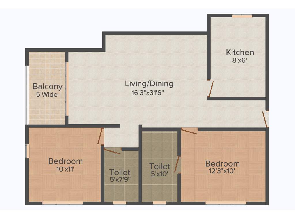 Sandhu Ekam Park View (2BHK+2T (1,200 sq ft) 1200 sq ft)