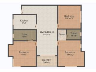 Sandhu Ekam Park View (3BHK+2T (1,470 sq ft) 1470 sq ft) Sandhu Ekam Park View (3BHK+2T (1,470 sq ft) 1470 sq ft)
