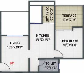 Gagan Renaissance (1BHK+1T (680 sq ft) 680 sq ft)