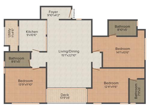 Prime Tower 11 (3BHK+3T (1,733 sq ft) 1733 sq ft)