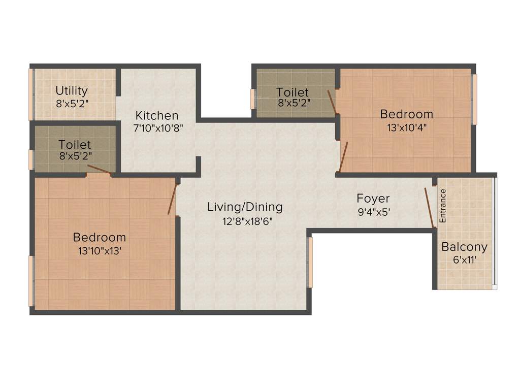 Windsor Four Seasons (2BHK+2T (1,174 sq ft) 1174 sq ft)