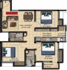 Residency Mayura (3BHK+2T (1,010 sq ft) 1010 sq ft) Residency Mayura (3BHK+2T (1,010 sq ft) 1010 sq ft)