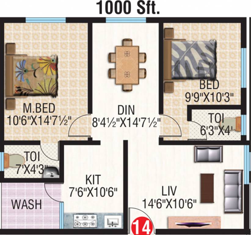 Riteway Apoorva Meadows (2BHK+2T (1,000 sq ft) 1000 sq ft) Riteway Apoorva Meadows (2BHK+2T (1,000 sq ft) 1000 sq ft)