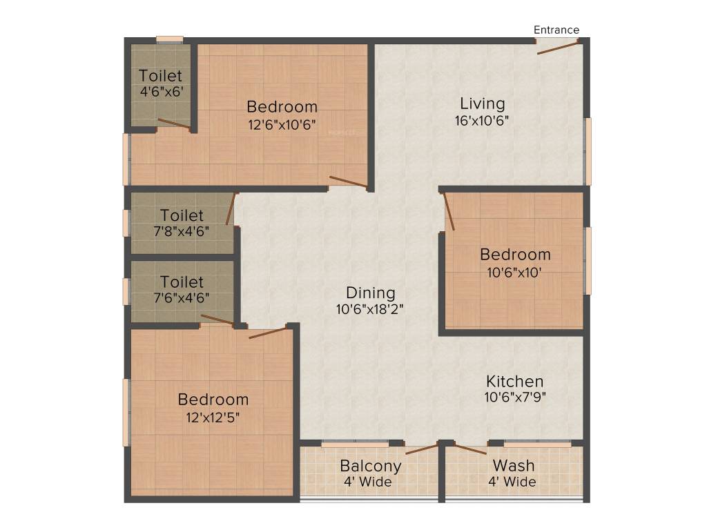 Riteway Apoorva Meadows (3BHK+3T (1,455 sq ft) 1455 sq ft)