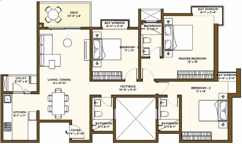 Bhartiya Nikoo Homes 2 (3BHK+3T (1,761 sq ft) 1761 sq ft) Bhartiya Nikoo Homes 2 (3BHK+3T (1,761 sq ft) 1761 sq ft)