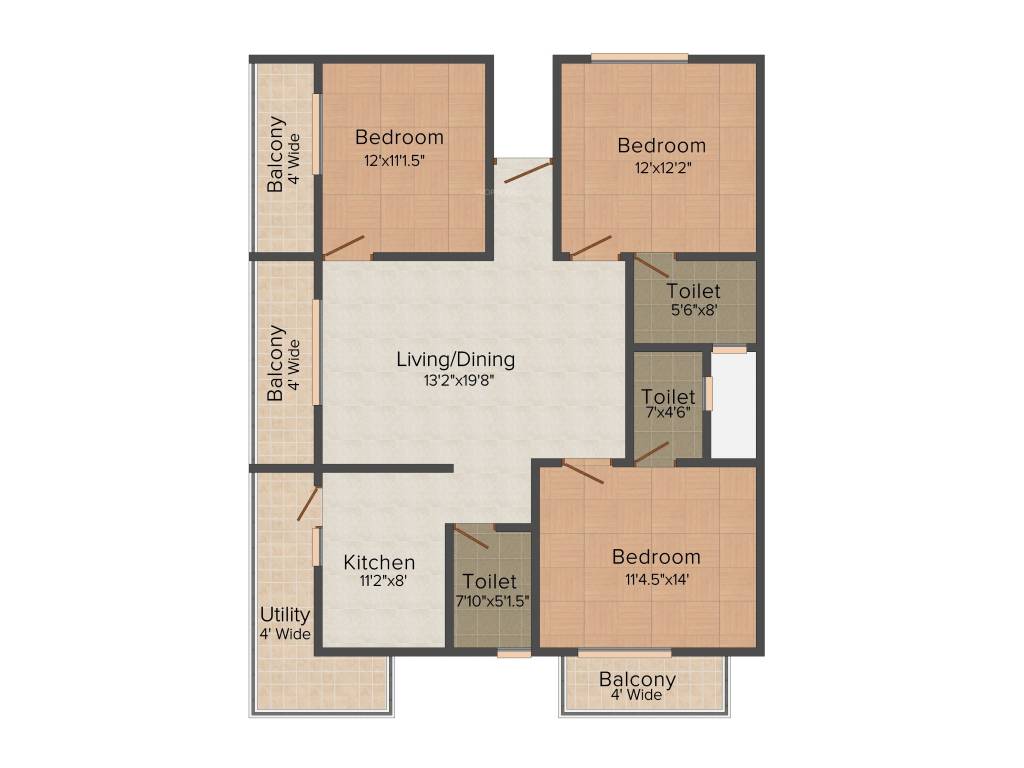 Rajarajeshware RR Elegance (3BHK+3T (1,700 sq ft) 1700 sq ft)