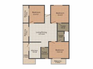 Rajarajeshware RR Elegance (3BHK+3T (1,700 sq ft) 1700 sq ft) Rajarajeshware RR Elegance (3BHK+3T (1,700 sq ft) 1700 sq ft)