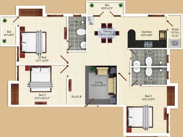 India Kumaragam (3BHK+3T (1,373 sq ft) 1373 sq ft) India Kumaragam (3BHK+3T (1,373 sq ft) 1373 sq ft)