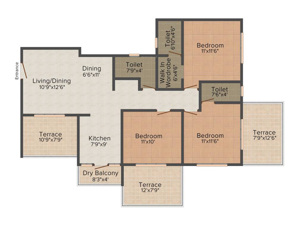 Nirman Akash Raj (3BHK+3T (1,392 sq ft) 1392 sq ft)