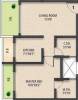 Jet Infraventure Sai Residency Floor Plan (1BHK+2T (780 sq ft) 780 sq ft)