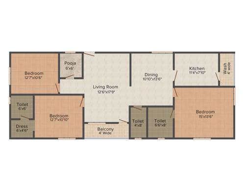 Primark Sri Ram Residency (3BHK+3T (1,665 sq ft) + Pooja Room 1665 sq ft)