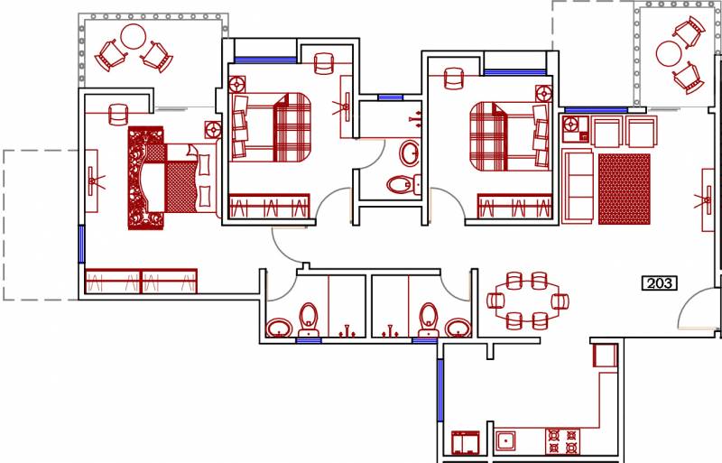 Nyati Elysia (3BHK+3T (1,554 sq ft) 1554 sq ft)