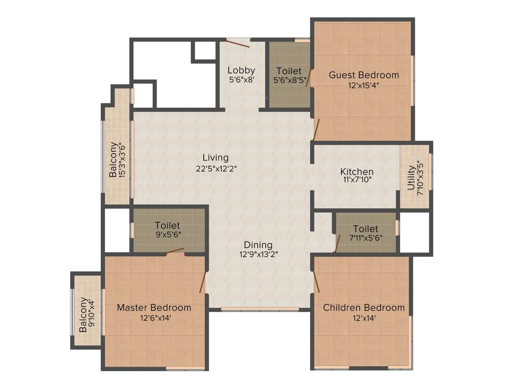 Salarpuria Sattva Gold Summit (3BHK+3T (1,942 sq ft) 1942 sq ft)