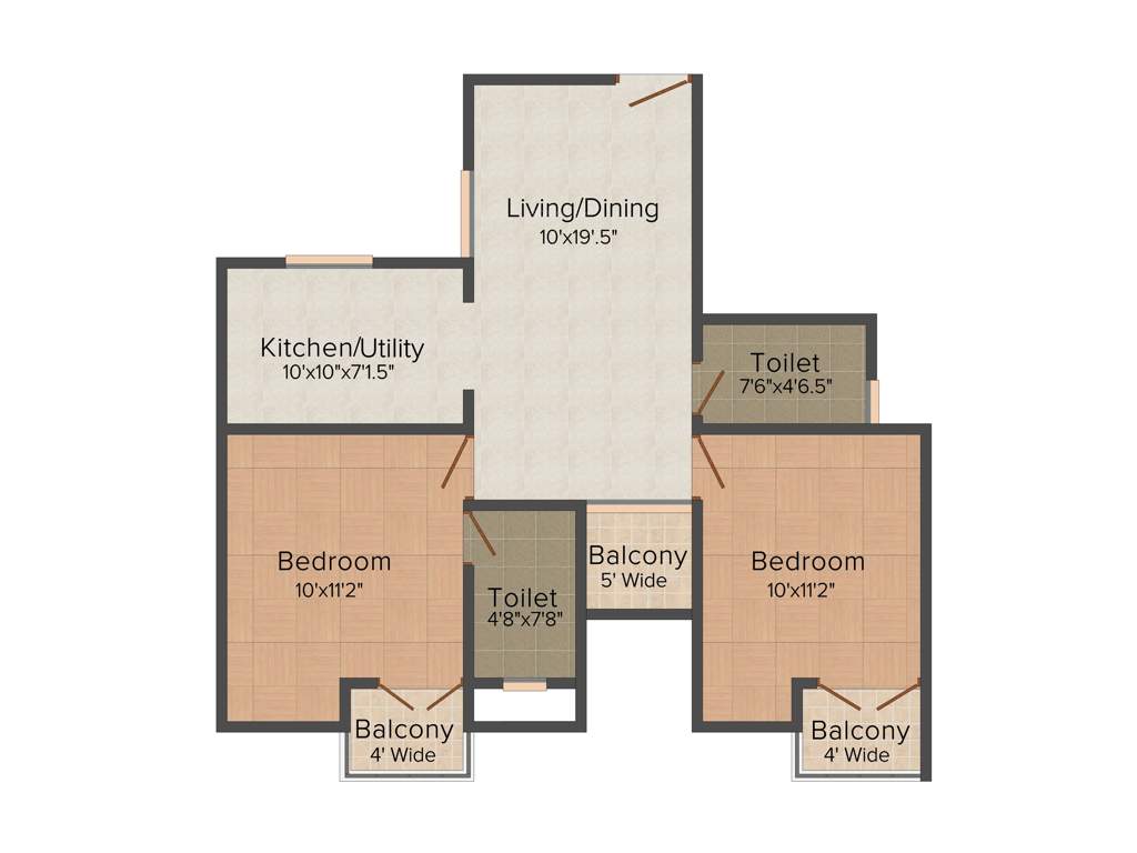 Sahara Vaishnavi Residency (2BHK+2T (940 sq ft) 940 sq ft)