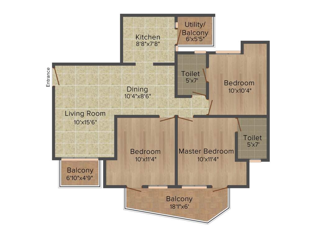 Sare Sports Parc (3BHK+2T (1,295 sq ft) 1295 sq ft)