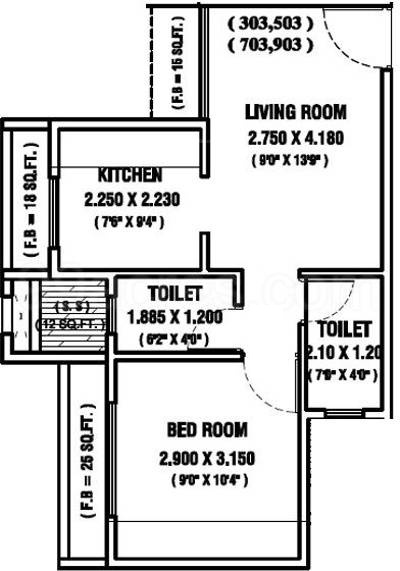 Tricity Avenue (1BHK+2T (700 sq ft) 700 sq ft)