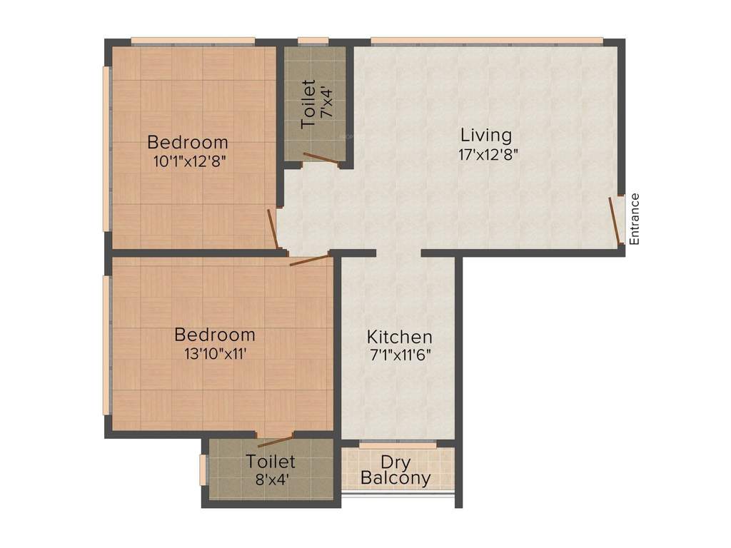 Goldstar Kinchin (2BHK+2T (650 sq ft) 650 sq ft)