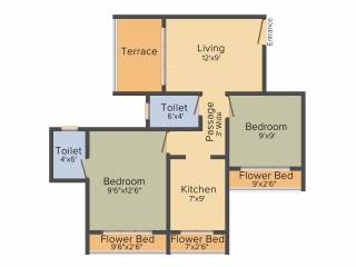 Yash Trinity (2BHK+2T (845 sq ft) 845 sq ft) Yash Trinity (2BHK+2T (845 sq ft) 845 sq ft)