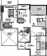 Trimurti Group Blue Heaven Floor Plan (1BHK+1T (714 sq ft) 714 sq ft)