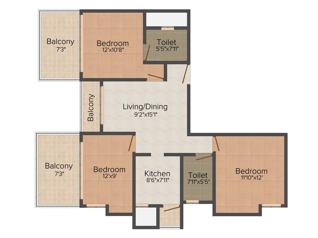 UBR Rantara Residences (3BHK+2T (1,660 sq ft) 1660 sq ft)