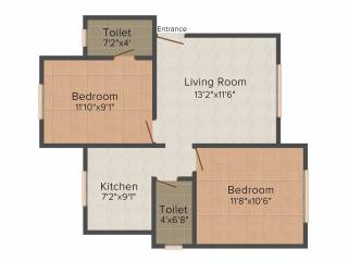 GBK Vishwajeet Edge (2BHK+2T (835 sq ft) 835 sq ft)