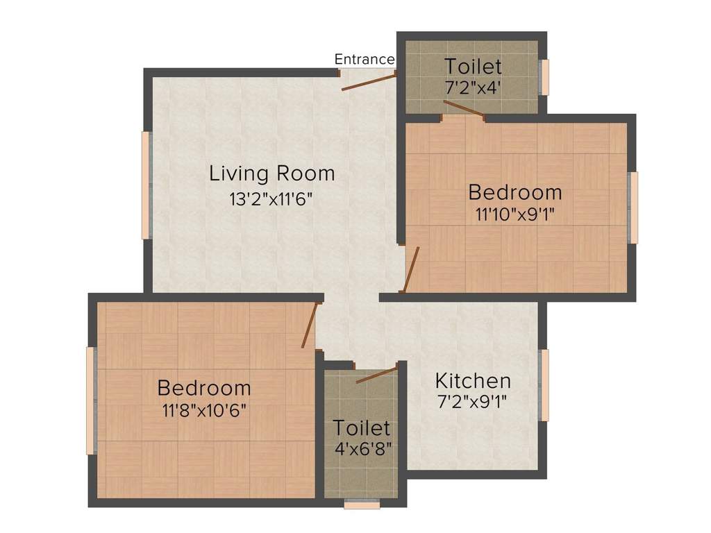 GBK Vishwajeet Edge (2BHK+2T (854 sq ft) 854 sq ft)
