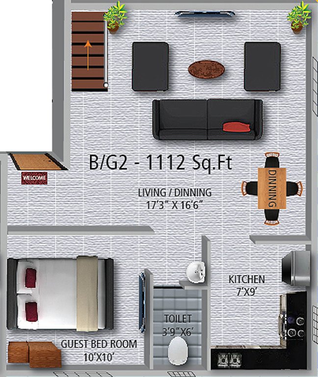 Real Golden Orchid (3BHK+2T (1,112 sq ft) 1112 sq ft)