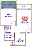 Gurukrupa Residency (1BHK+1T (610 sq ft) 610 sq ft) Gurukrupa Residency (1BHK+1T (610 sq ft) 610 sq ft)
