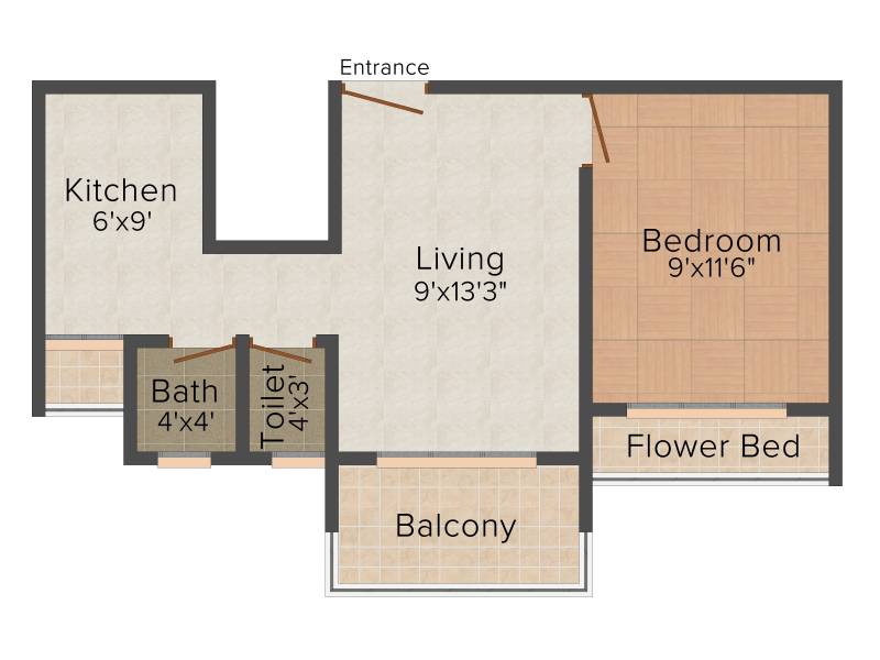 Gurukrupa Residency (1BHK+1T (635 sq ft) 635 sq ft)