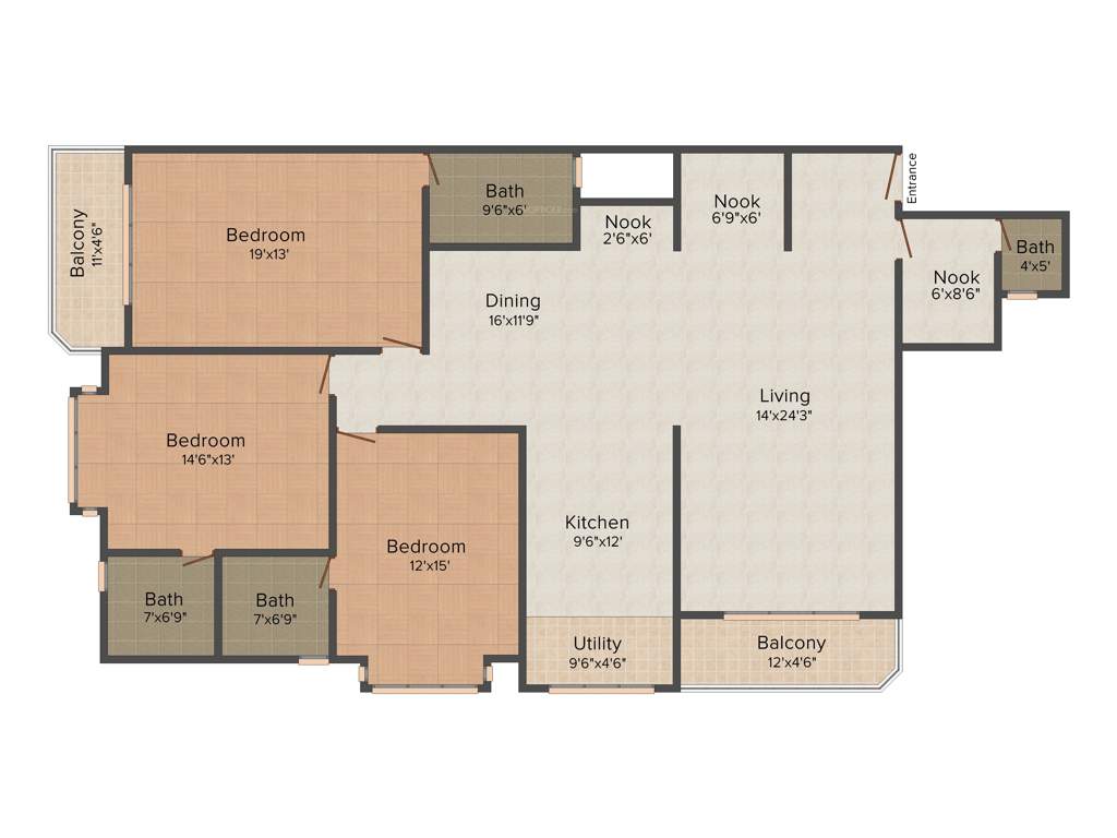 Surbacon Surbacon Maple (3BHK+3T (2,225 sq ft)   Servant Room 2225 sq ft)